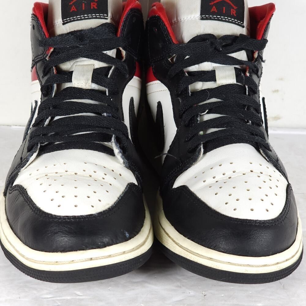Nike Women’s Jordan 1 US9,5 Black Sail Gym Red Mid Top Sneakers Shoes BQ6472-061 - Picture 4 of 16